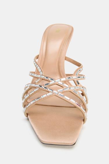SANDALES À BRIDES ET BRILLANTS - Beige de Zara - Image 2