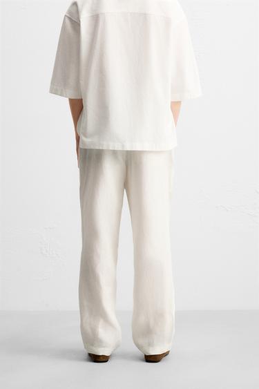 PANTALON DE COSTUME 100 % LIN - Blanc de Zara - Image 2