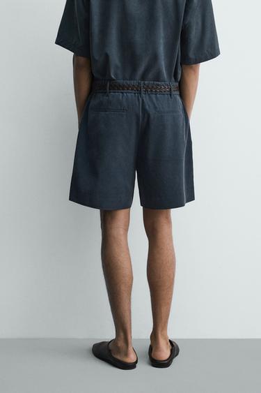 BERMUDA RELAXED FIT EFFET DÉLAVÉ - bleu pétrole délavé de Zara - Image 2