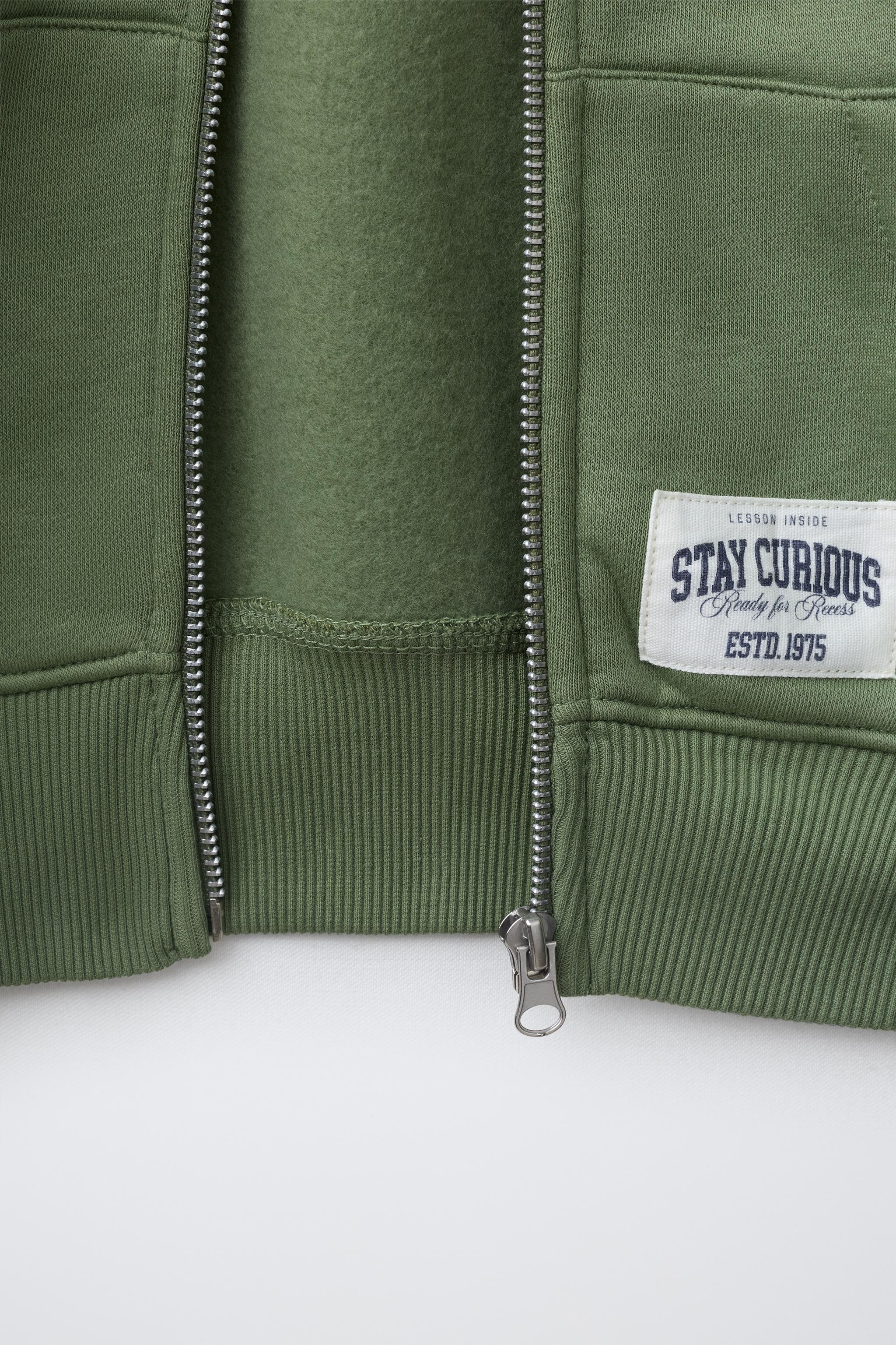 NUMBER PRINT ZIP-UP HOODIE
