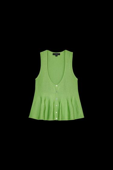 PEPLUM-STRICKTOP - Hellgrün von Zara - Bild 0