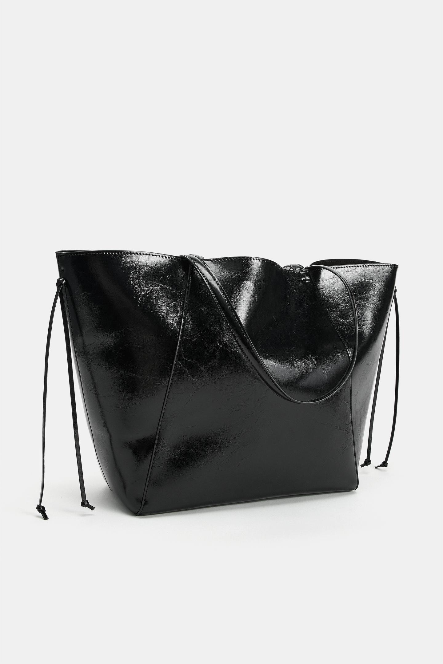 Женская сумка Zara Ruched Shopper, цвет: Чёрный — фото 3