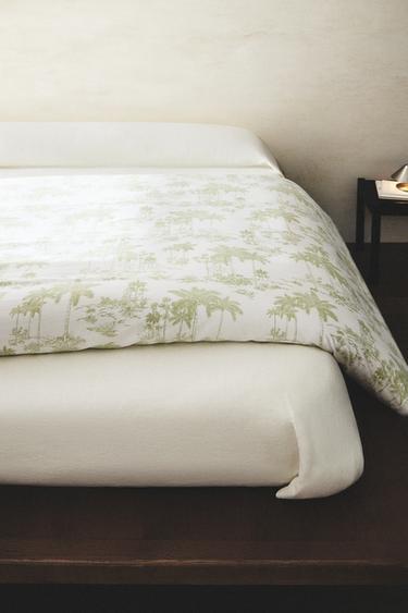 Zara TOILE DE JOUY PALM TREE SATEEN DUVET COVER - 綠色