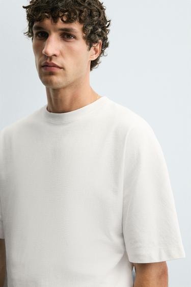 T-SHIRT HEAVYWEIGHT DÉLAVÉ - Blanc cassé de Zara - Image 6