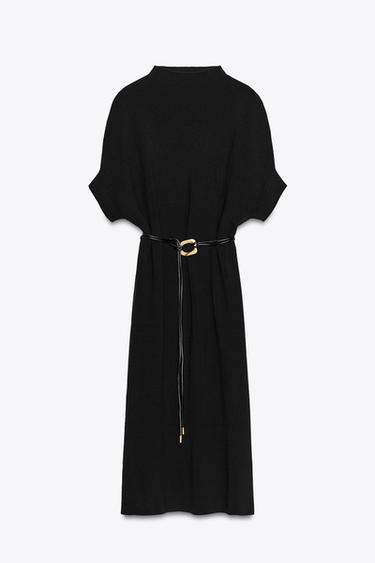 BELTED KNIT DRESS - Black by Zara - Image 6
