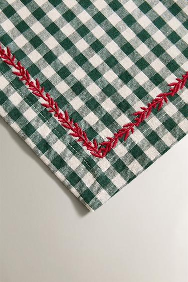SET DE TABLE CARREAUX NOËL - Vert de Zara - Image 2