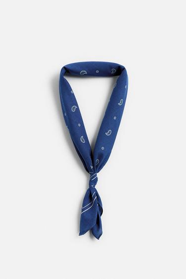BANDANA À IMPRIMÉ CACHEMIRE - Bleu roi de Zara
