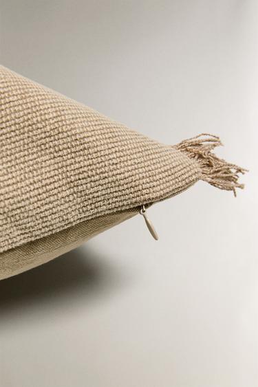 FRINGED CUSHION COVER - Beige by Zara - Image 2