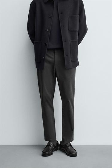 SLIM FIT COMFORT TROUSERS - Anthracite Grey by Zara