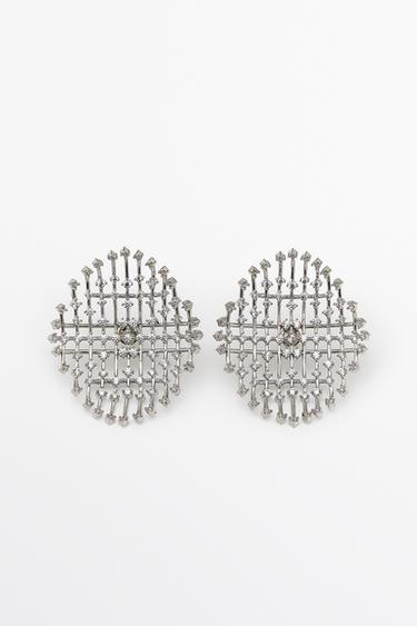 Pendientes panorámicos brillos - Plata de Zara - Imagen 0