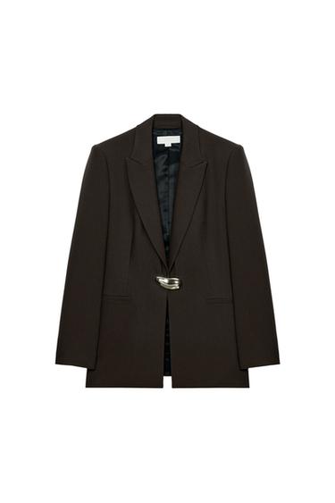 BLAZER ENTALLADA FORNITURA - Marrón de Zara