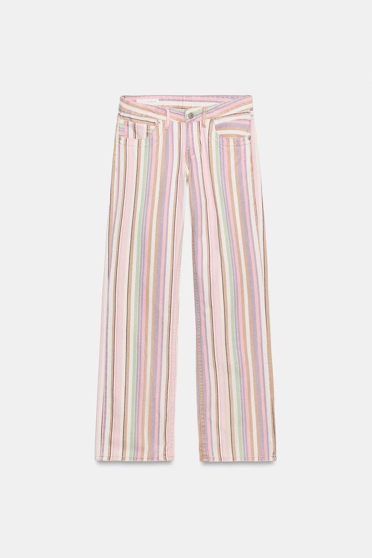 JEANS DE PIERNA ANCHA CON RAYAS Y TIRO BAJO 5