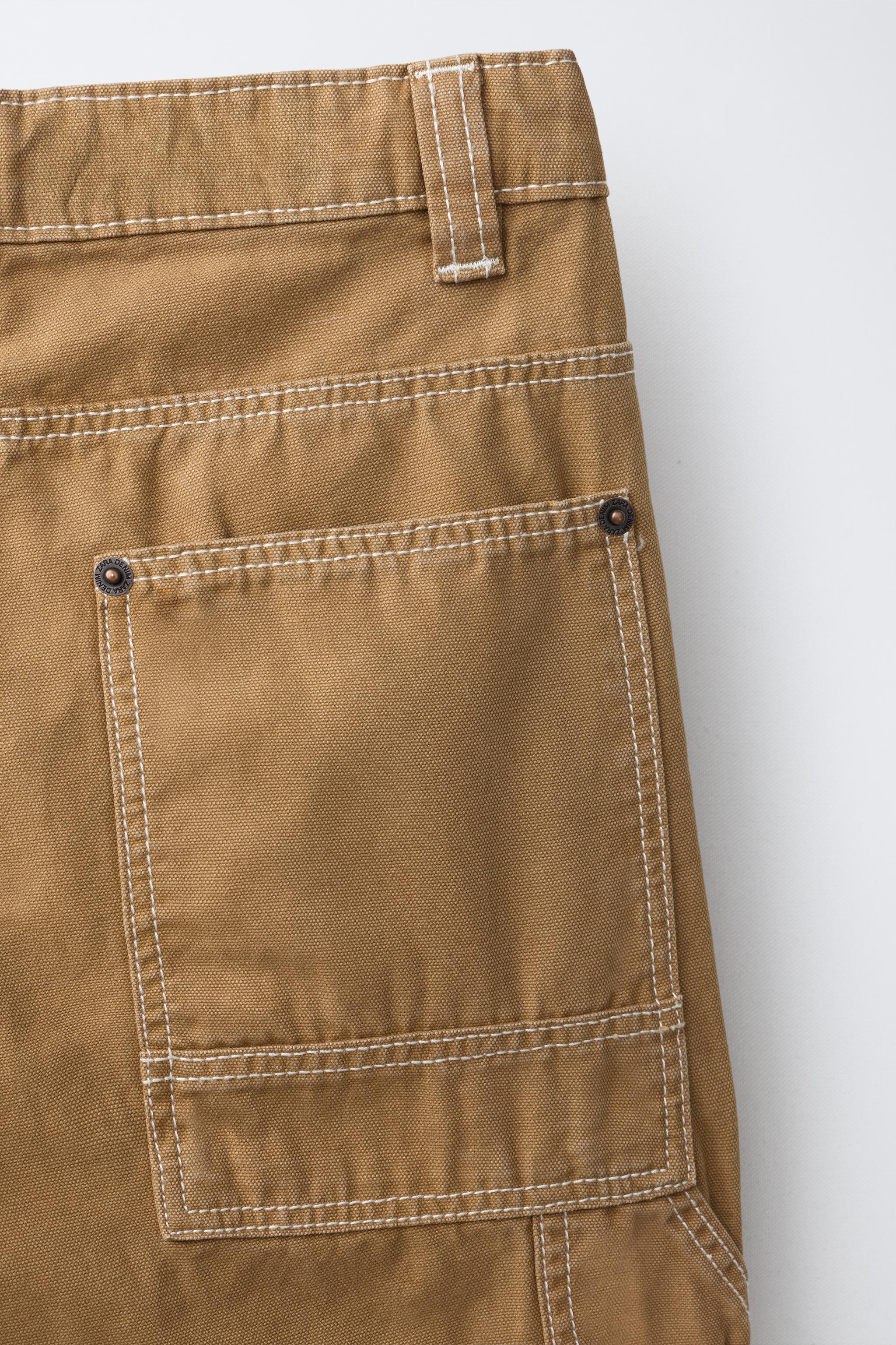 Детские брюки Zara TOPSTITCHED CARPENTER PANTS — фото 4