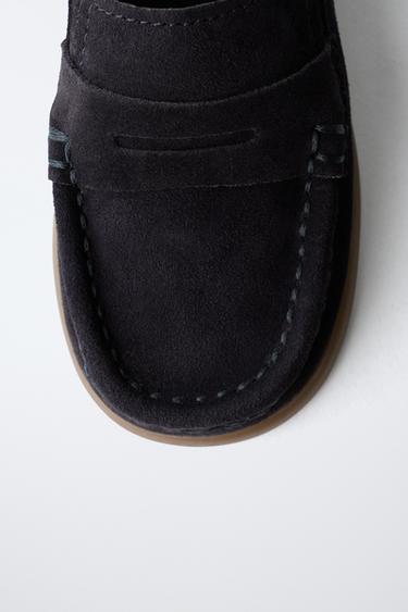 MOCASSINS MASQUE EN CUIR - Bleu marine de Zara - Image 5