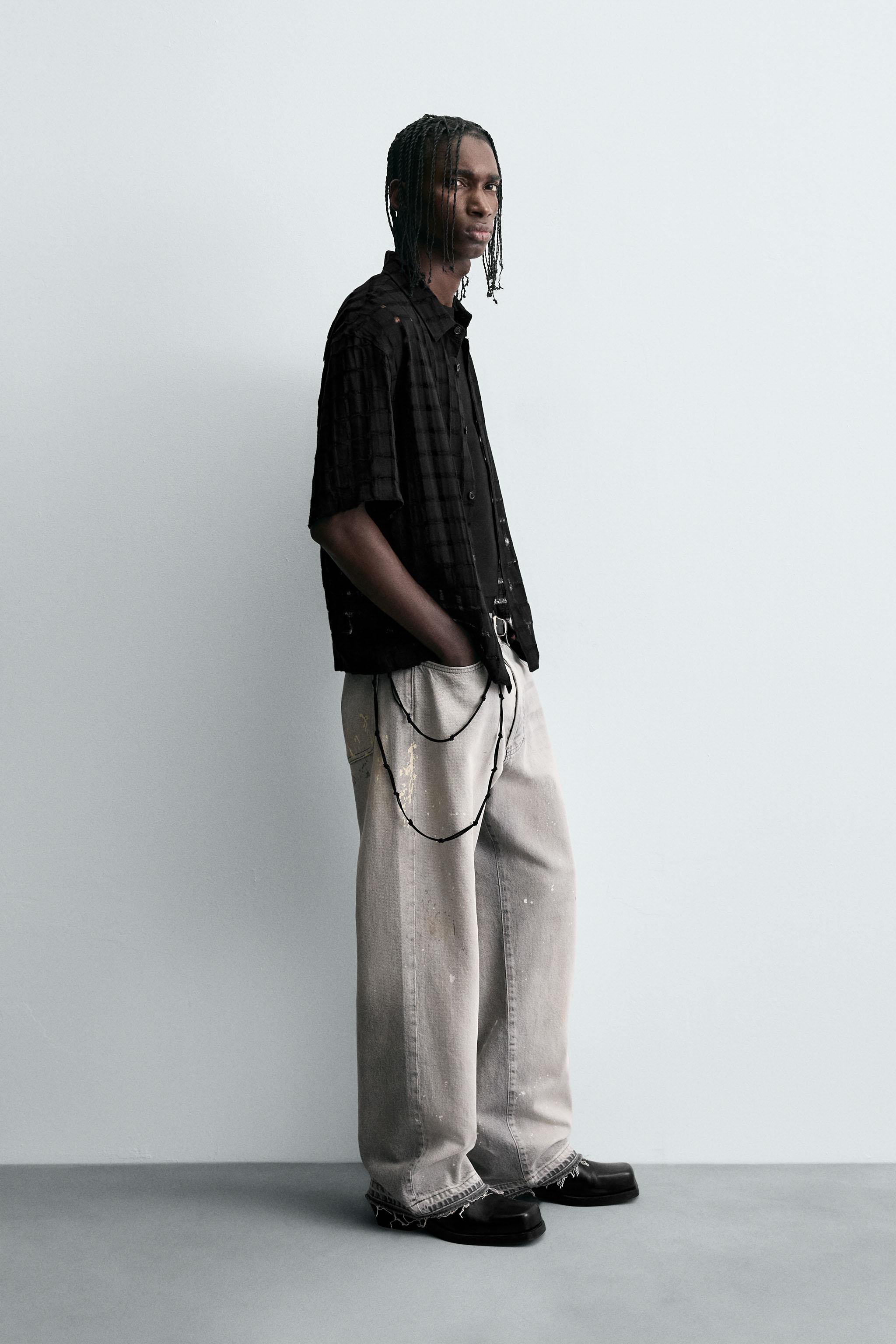 JACQUARD NEEDLE-OUT SHIRT