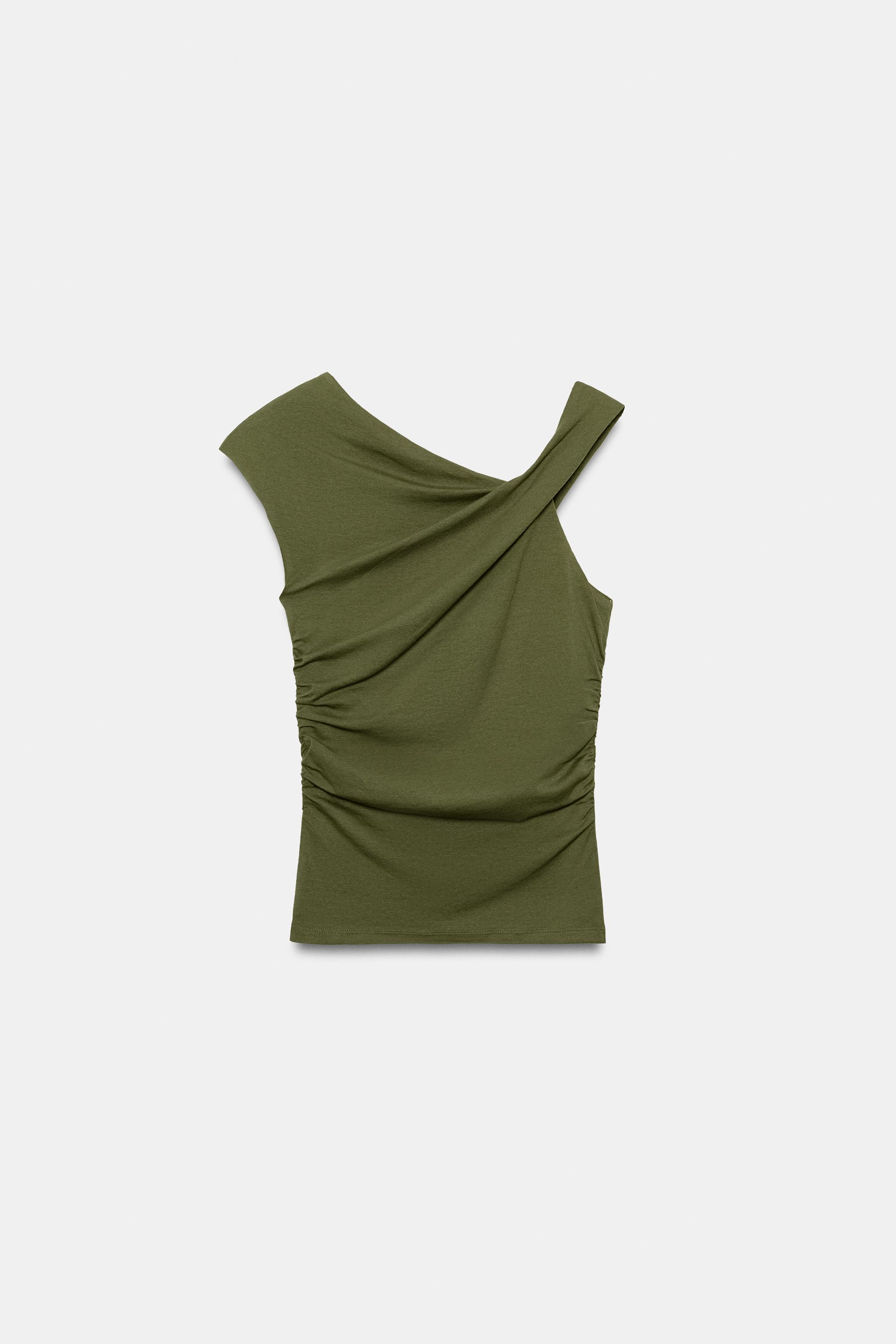 ASYMMETRIC DRAPED T-SHIRT