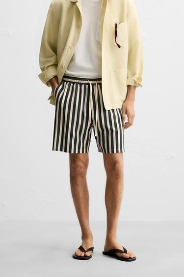 CELANA BERMUDA BERSTRUKTUR JACQUARD - Abu-abu gelap dari Zara
