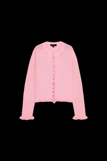 STRICKJACKE MIT VOLANT - Rosa von Zara - Bild 0