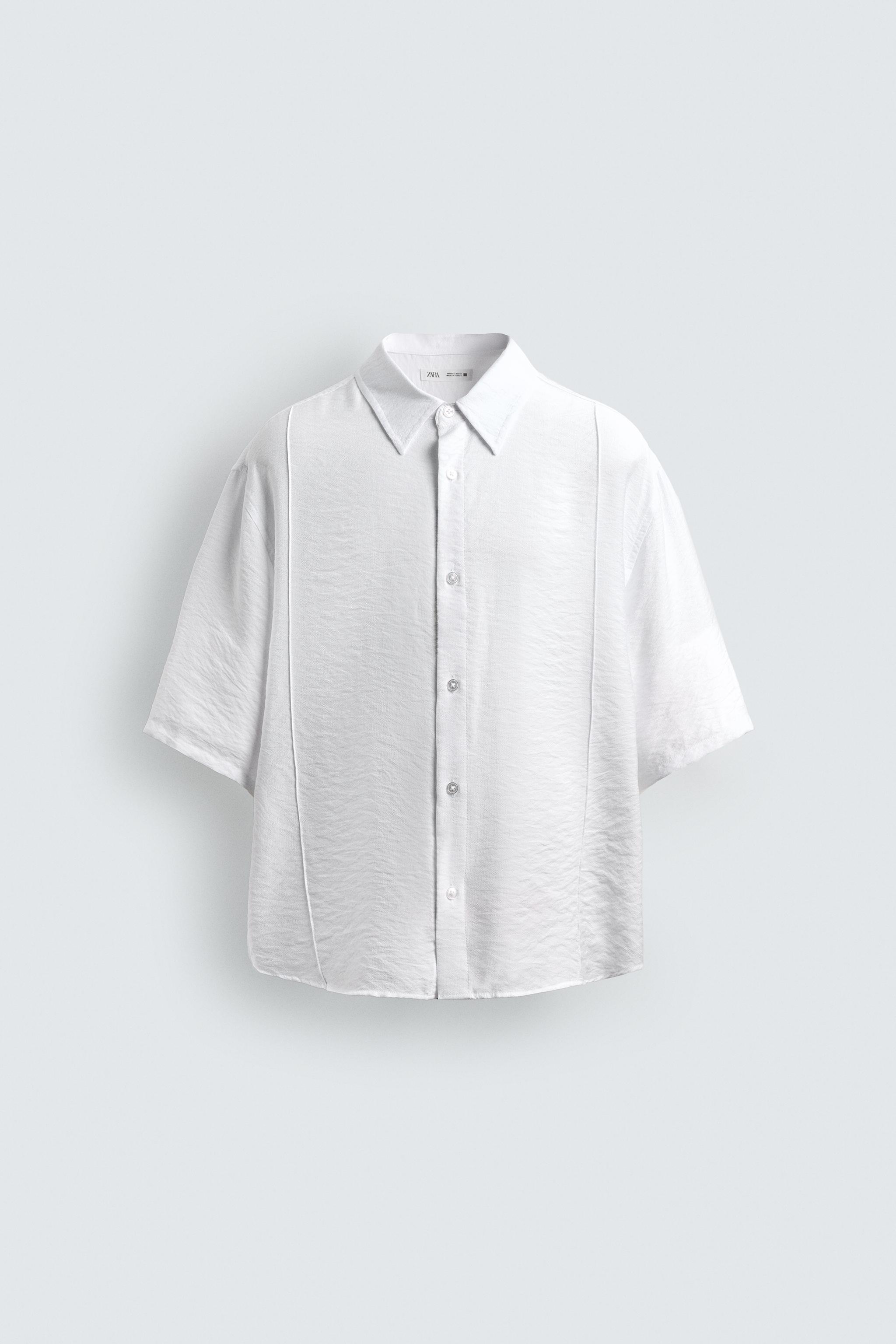 FLOWY TEXTURED SHIRT — White