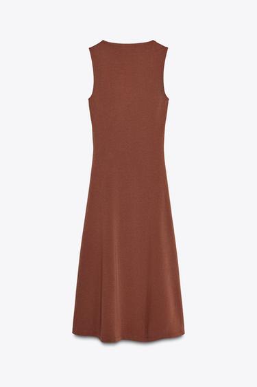 INTERLOCK MIDI DRESS - Russet by Zara - Image 5