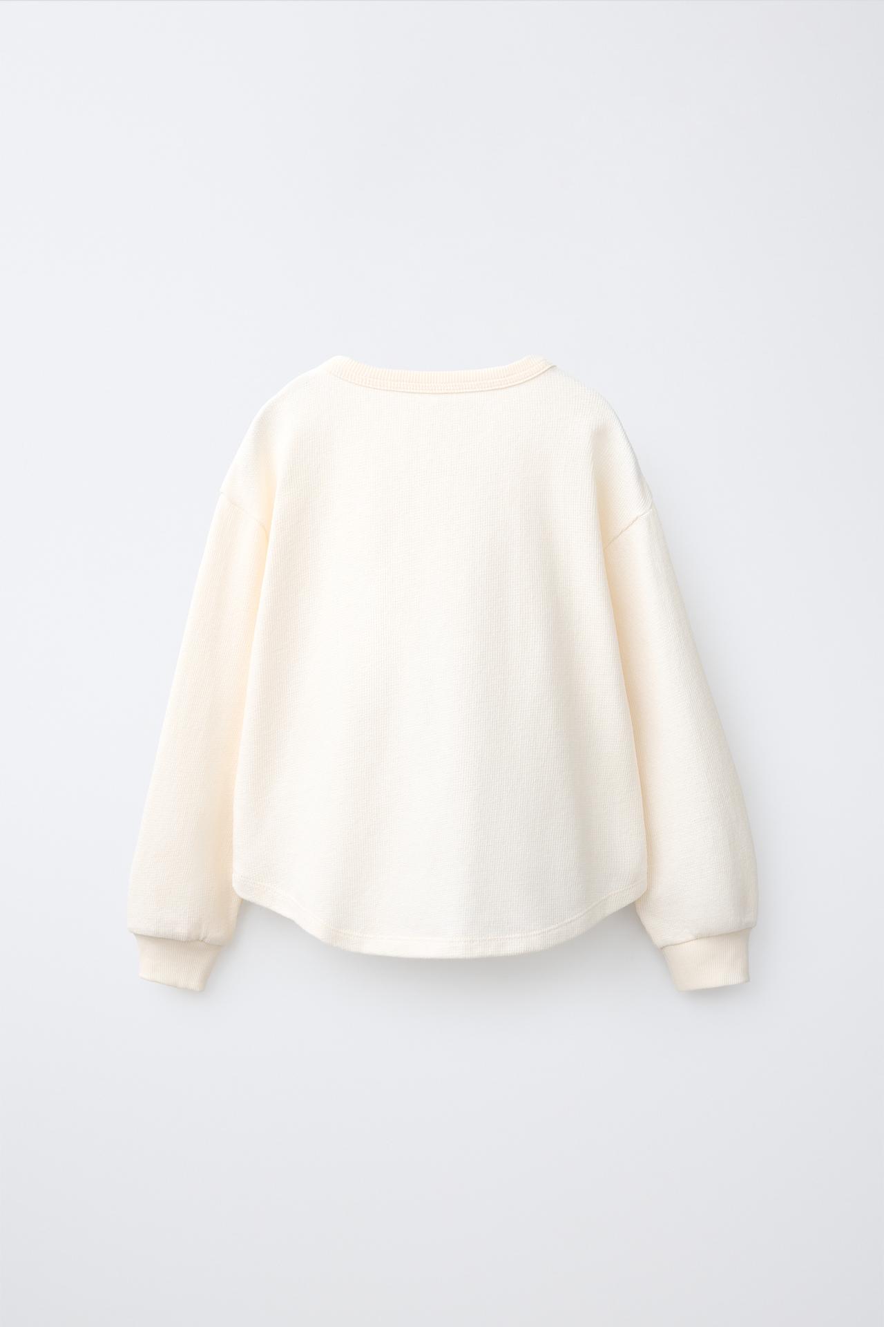 HENLEY T-SHIRT WITH LABEL — Ecru