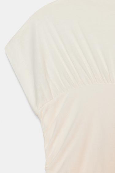 DRAPED TOP - Oyster-white by Zara - Image 6