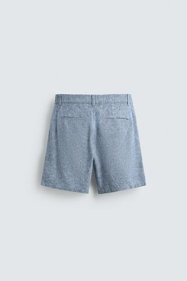 SHORT REGULAR FIT STRUCTURÉ - Bleu / Blanc de Zara - Image 7