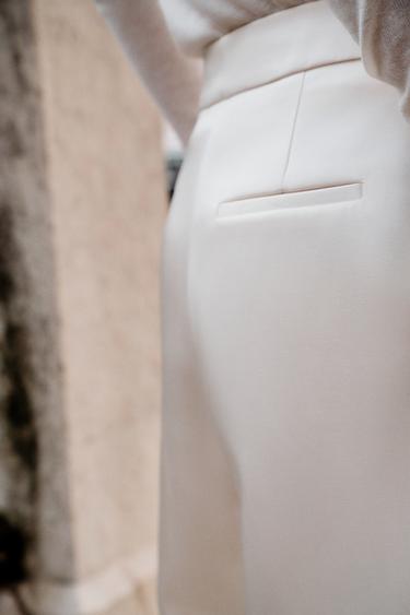 PANTALON BARREL SATINÉ - Écru de Zara - Image 7