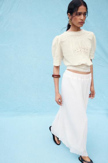 ZW COLLECTION ROMANTIC BLOUSE - Ecru by Zara - Image 0