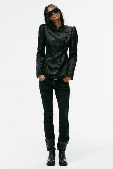 JACQUARD BLAZER WITH FROG FASTENING — Black 2