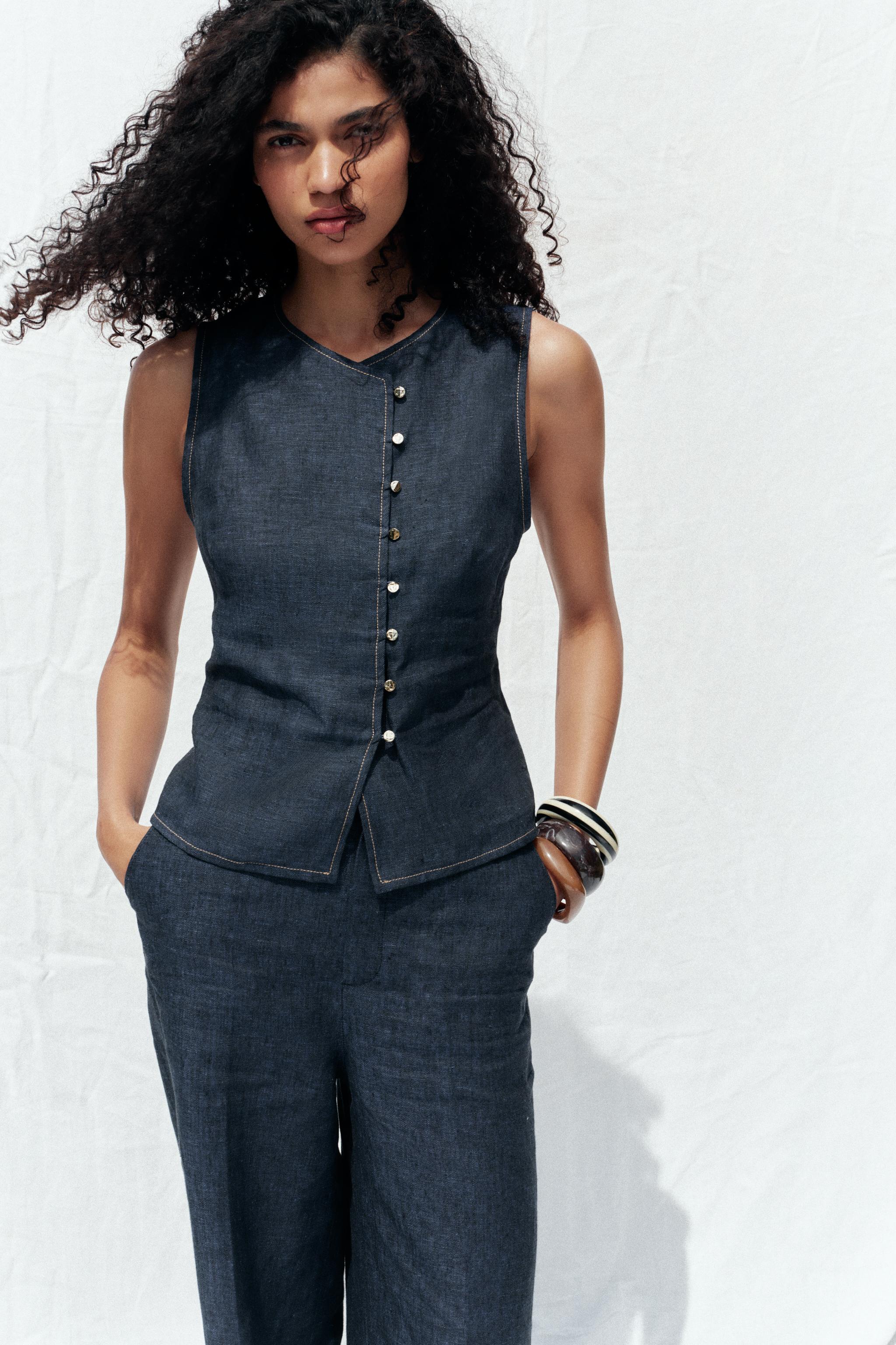 ベスト/ジレ room306 CONTEMPORARY - room306 linen double vest Room306 Linen double Vest