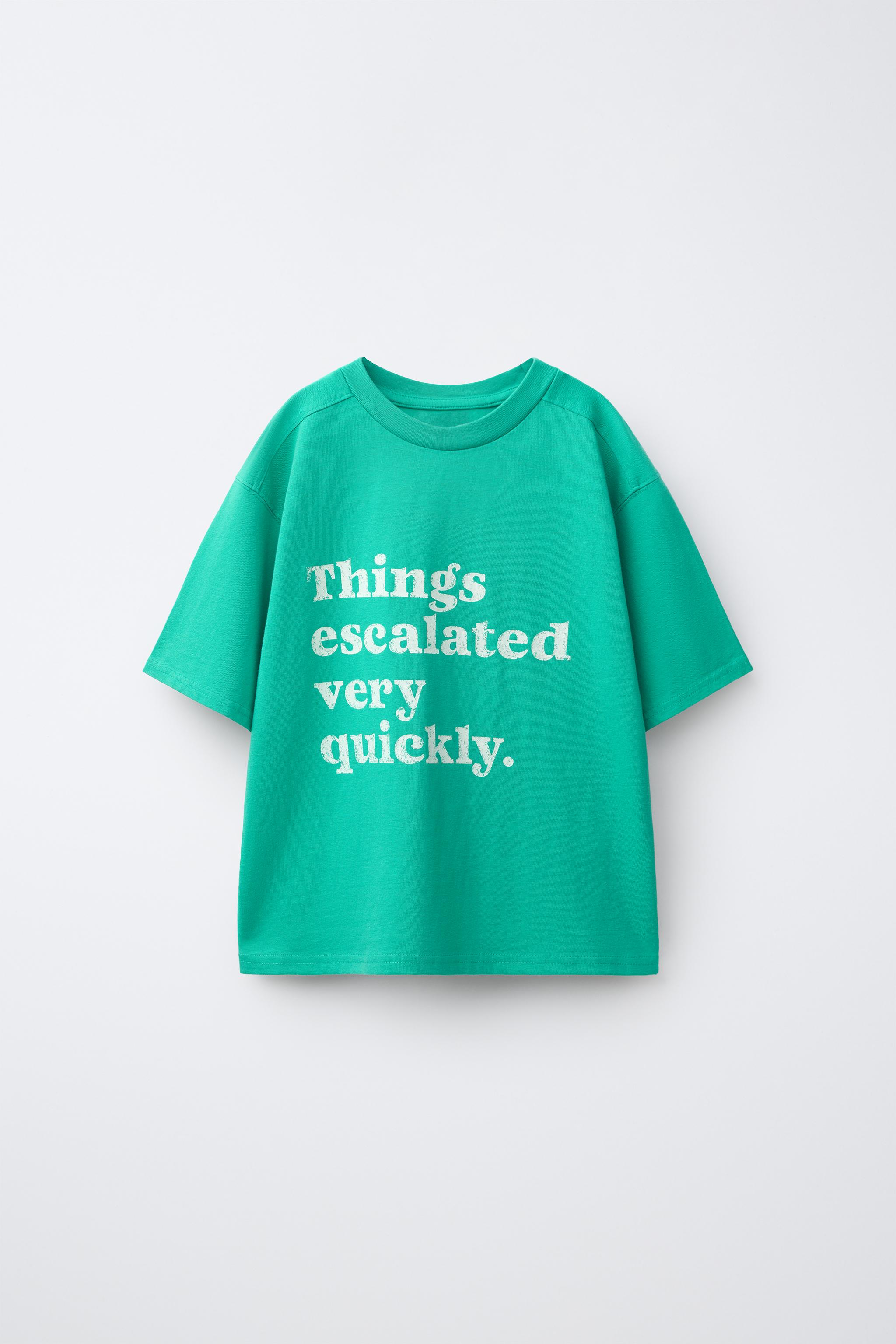 AW2007 DUST テキストプリント Tシャツ テキストプリントTシャツ - ターコイズブルー | ZARA Japan / 日本