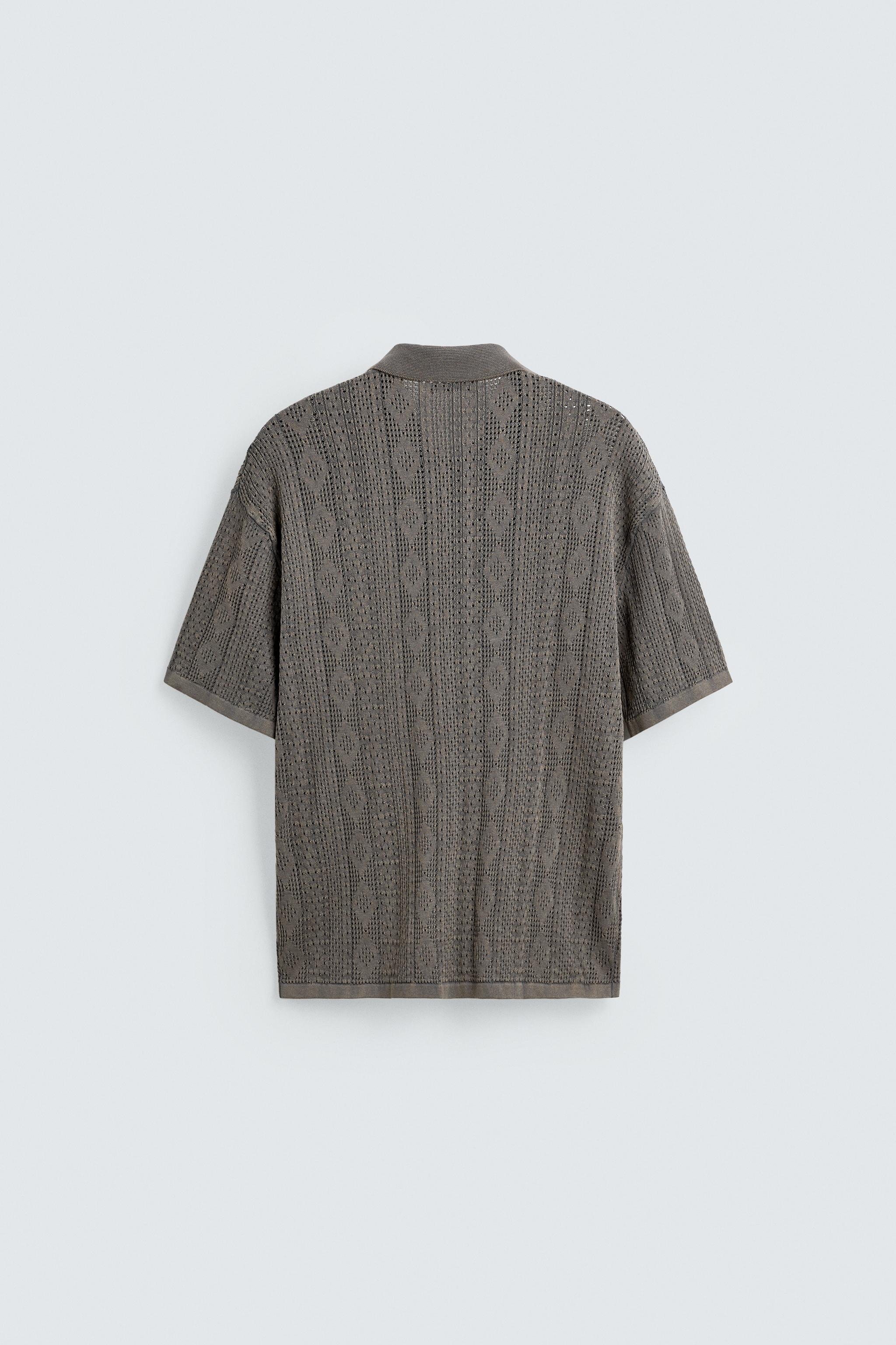 JACQUARD KNIT SHIRT - Greyish | ZARA India