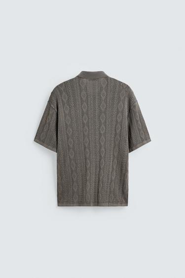 JACQUARD KNIT SHIRT - Greyish by Zara - Image 7