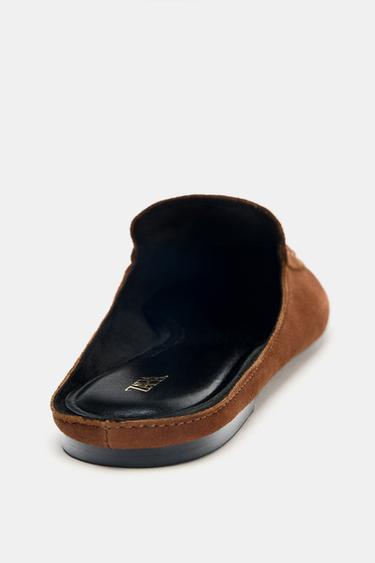 SLINGBACK SPLIT SUEDE BABOUCHES - Brick by Zara - Image 3
