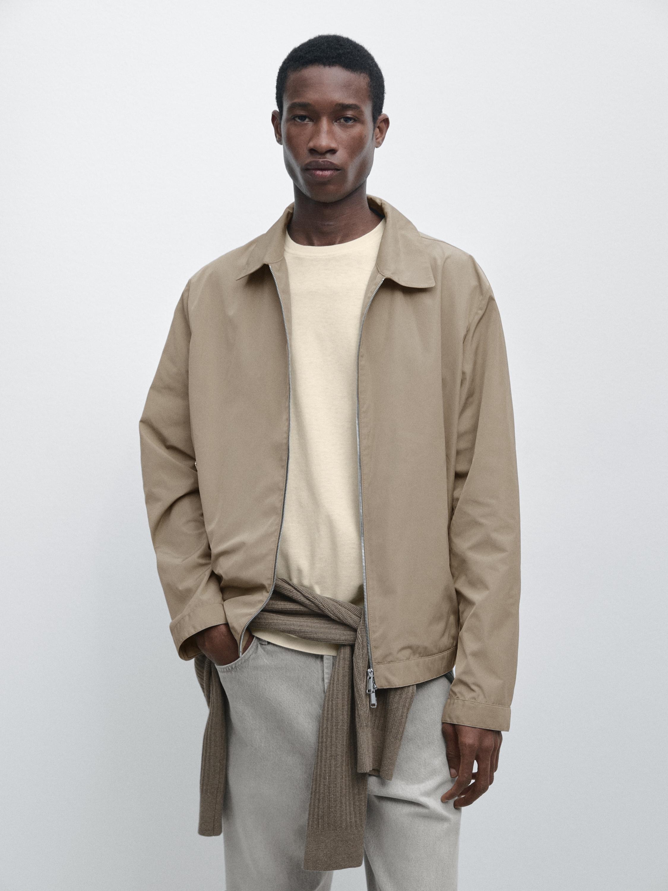 Short technical fabric jacket — Mink