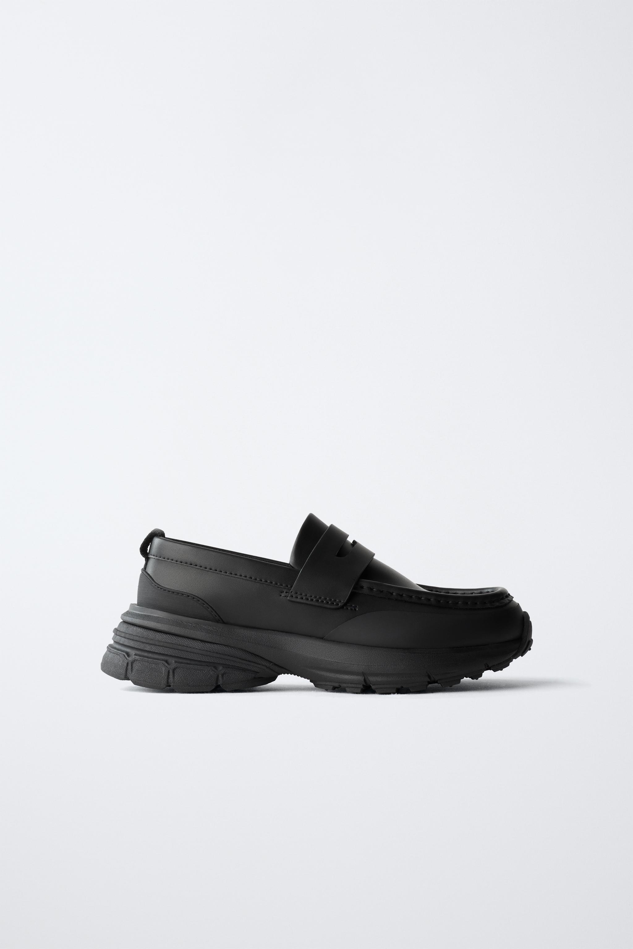 ZARA モックトゥ チャンキーソール 厚底 ブラック 黒27.5 レースアップ ZARA モックトゥ チャンキーソール 厚底 ブラック 黒27.5 レースアップ