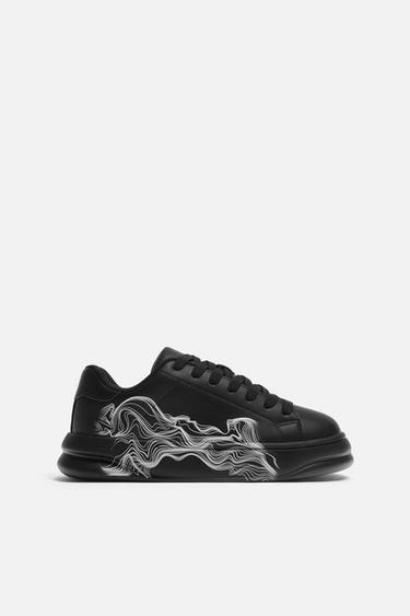 PATTERNED CHUNKY TRAINERS - Black by Zara