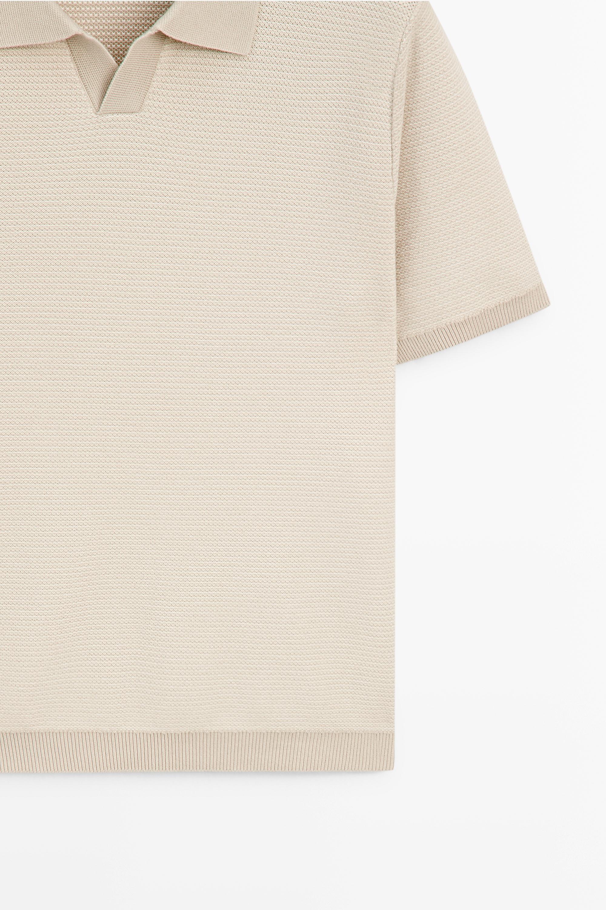 100% cotton contrast knit polo sweater