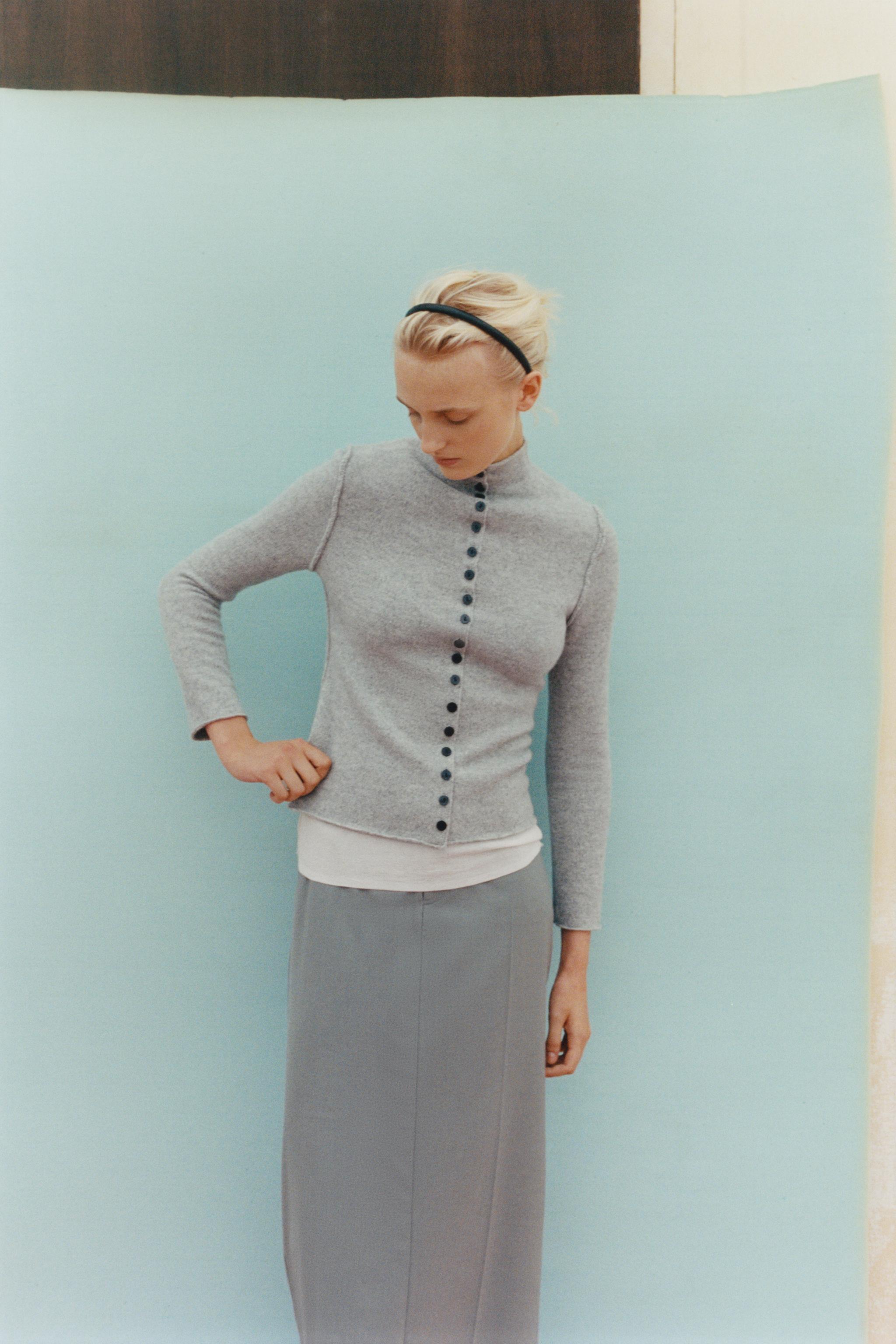 Женские куртки Zara 100% WOOL MOCK NECK JACKET — фото 5