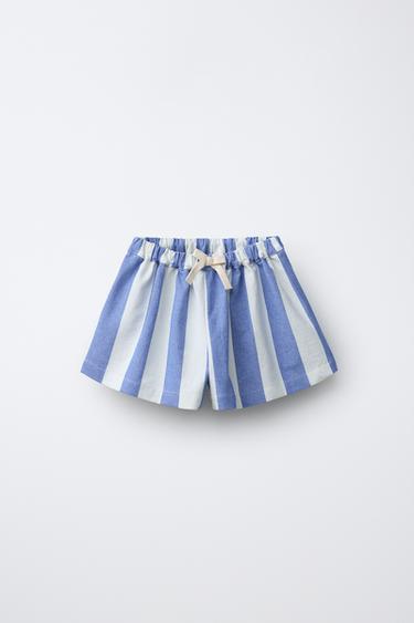 BERMUDA ANCHA RAYAS CASA LAWA X ZARA KIDS - Azul de Zara