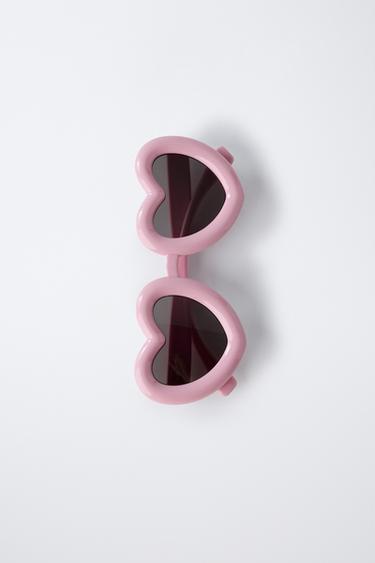 HEART RESIN SUNGLASSES - Pink by Zara