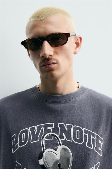 T-SHIRT SANS MANCHES IMPRIMÉ CADENAS - Bleu délavé de Zara - Image 5