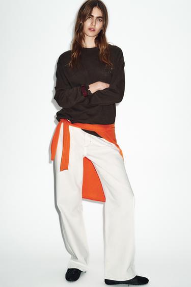 CAMISETA RÚSTICA MANGA LARGA - Marrón oscuro de Zara