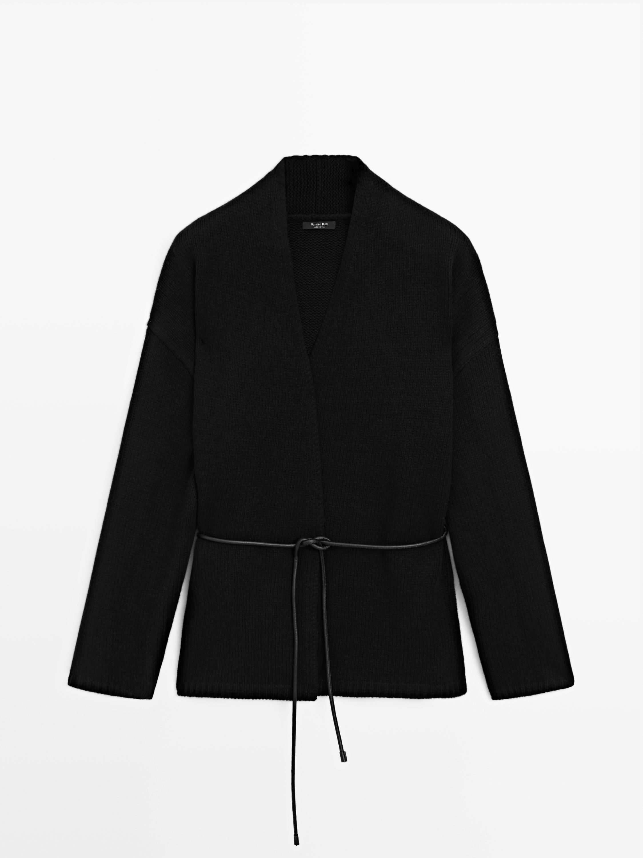 Cardigan long avec ceinture