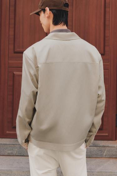 Zara 寬鬆版型襯衫式外套 - 米色