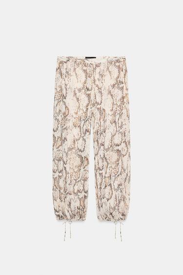 PANTALÓN BOMBACHO ESTAMPADO ANIMAL - Serpiente de Zara - Imagen 0