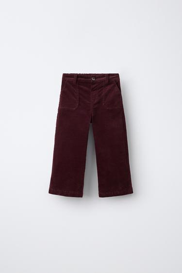 VELVET CULOTTE PANTS — Burgundy 1