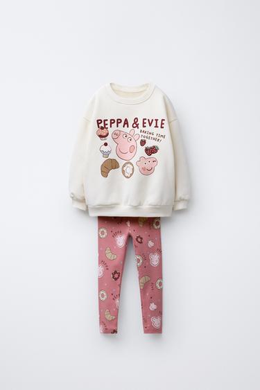 Zara PEPPA PIG ™ SWEATSHIRT AND LEGGING SET - Ecru
