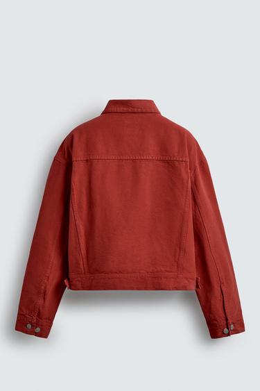 CROPPED FIT JACKET - Red by Zara - Image 8